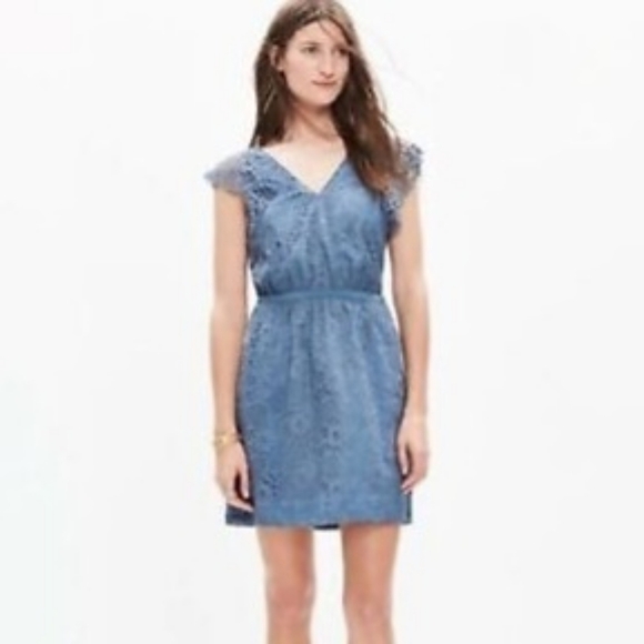 Madewell lace dress with flutter sleeves size 6 - Picture 14 of 14